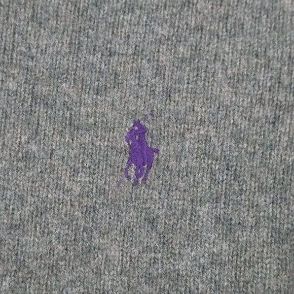 Polo by Ralph Lauren 100% Lambs Wool V-Neck Pullover Knit Sweater in Green. XL - Picture 3 of 7